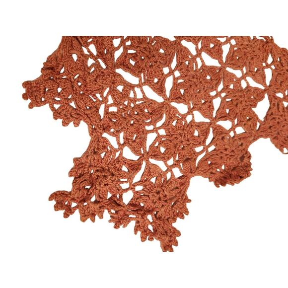 VTG HAND CROCHETED XL 24" MAUVE DOILY PINK FLOWER TABLE RUNNER DRESSER SCARF - Picture 5 of 6